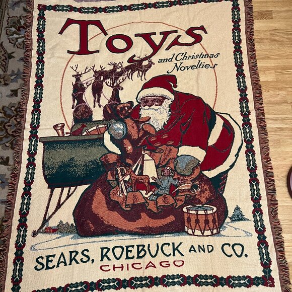 Vintage Sears & Roebuck Christmas tapestry wall hanging - Picture 2 of 5